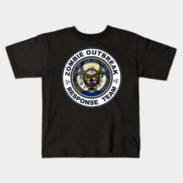 Arkansas Zombie Response Team Seal Kids T-Shirt by LowKeyStoner